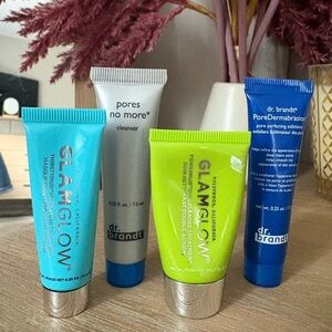 GLAMGLOW and Dr. Brandt Skincare Set - Blue, Green, Silver